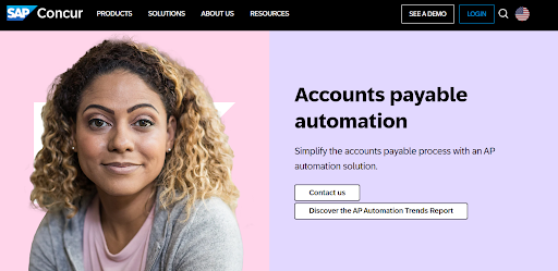 SAP Concur AP Automation Software Landing Page