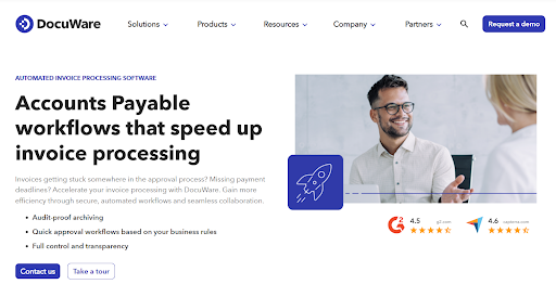 DocuWare AP Automation Software Landing Page