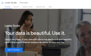 Landing page of the Looker BI tool